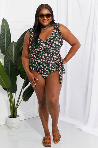 Marina West Swim Full Size Float On Ruffle Faux Wrap One-Piece in.