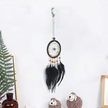 Car Dream Catcher Charm with Feather Tassel Pendant