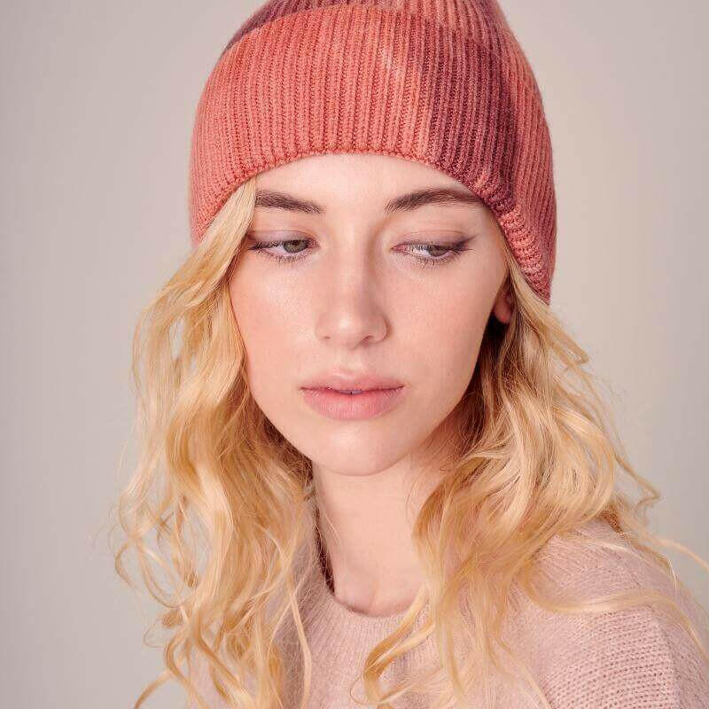 Tie Dye Print Fitted Cuffed Beanie