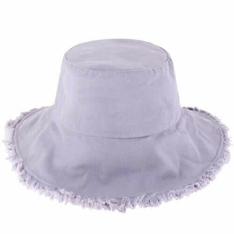 Wide Brim Frayed Bucket Hat.