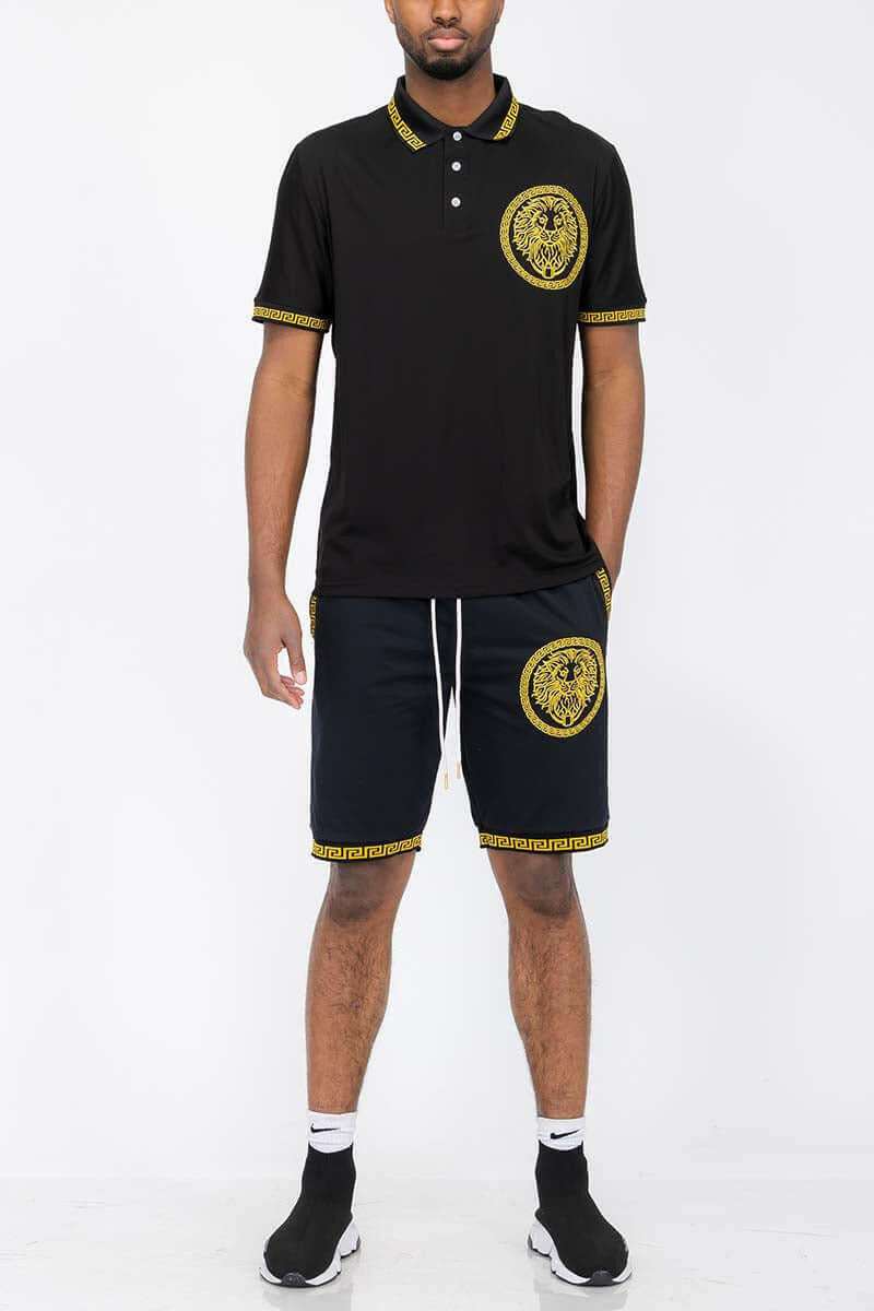 Lion Head Polo Short Set.