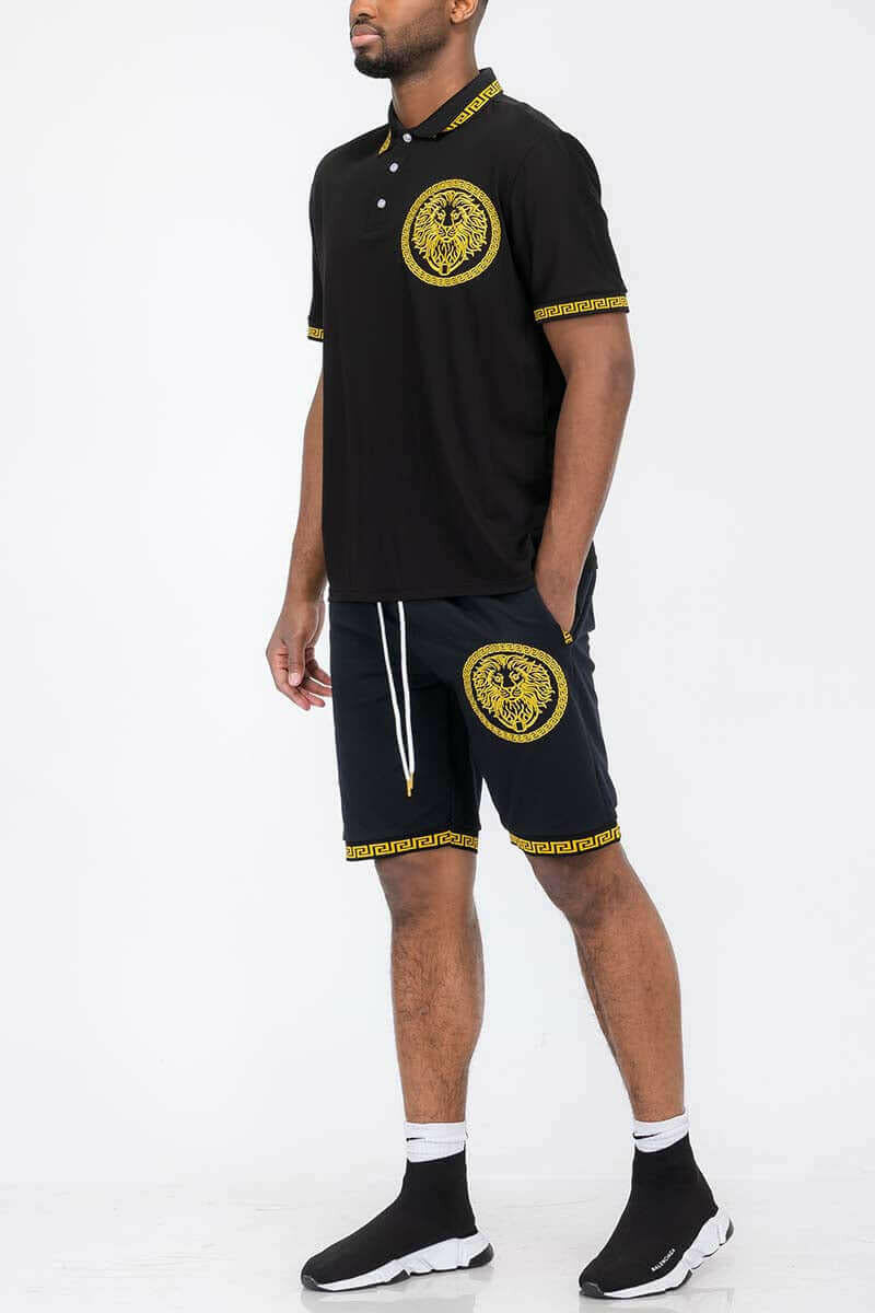 Lion Head Polo Short Set.