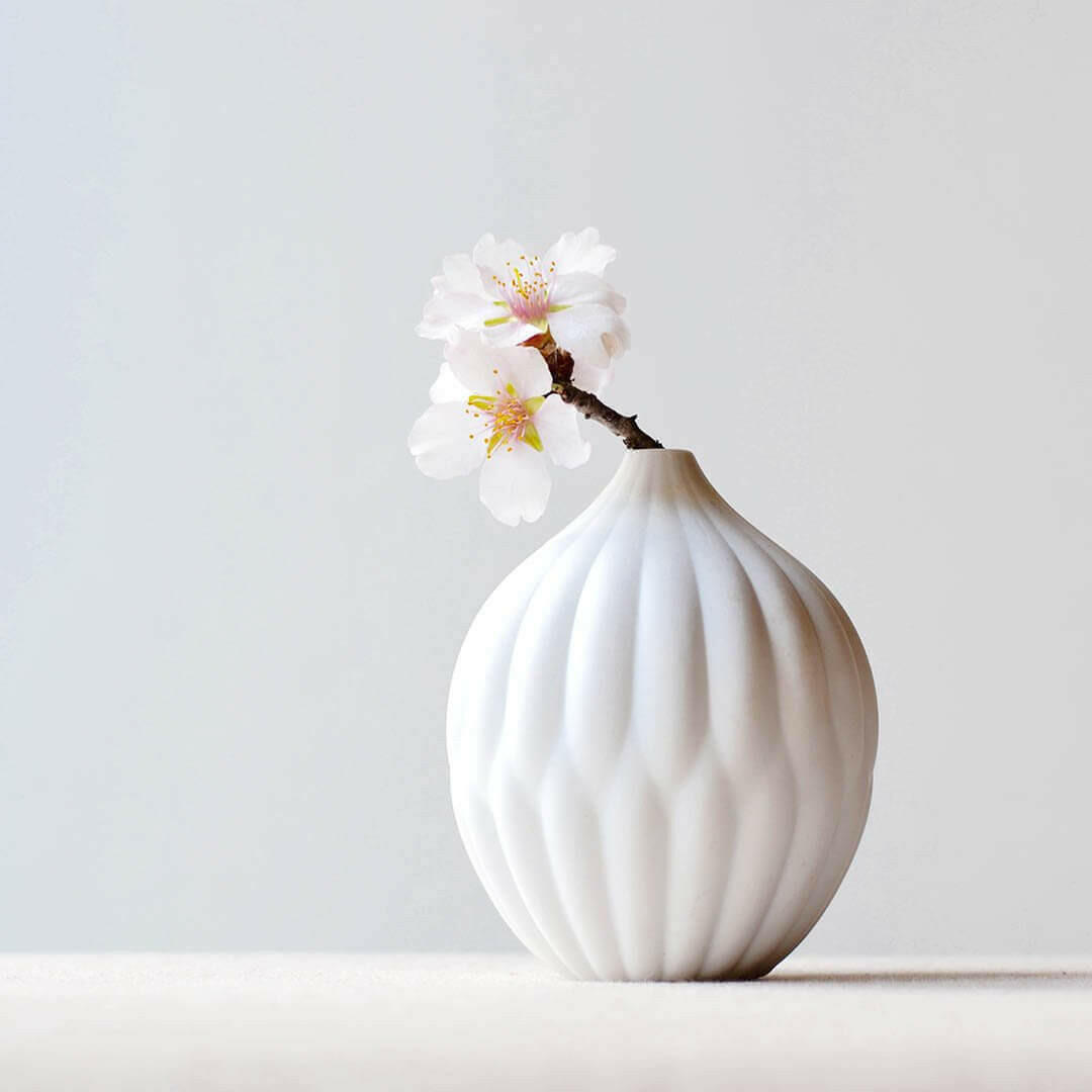 Collection of 3 Textured Porcelain Vases.