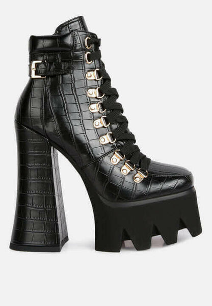 boogie high platform lace up boots.