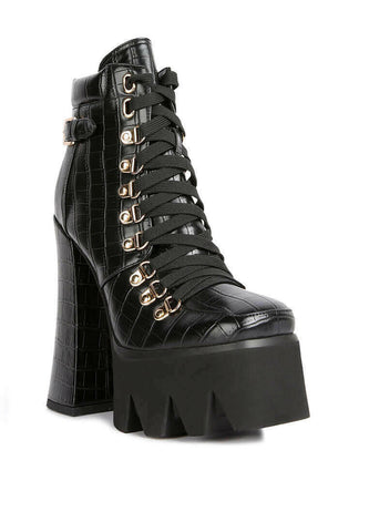 boogie high platform lace up boots.