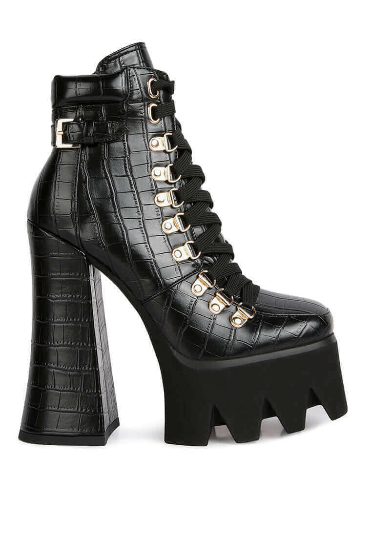 boogie high platform lace up boots.