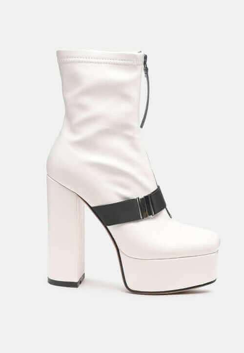 boomer chunky high block heel boots.