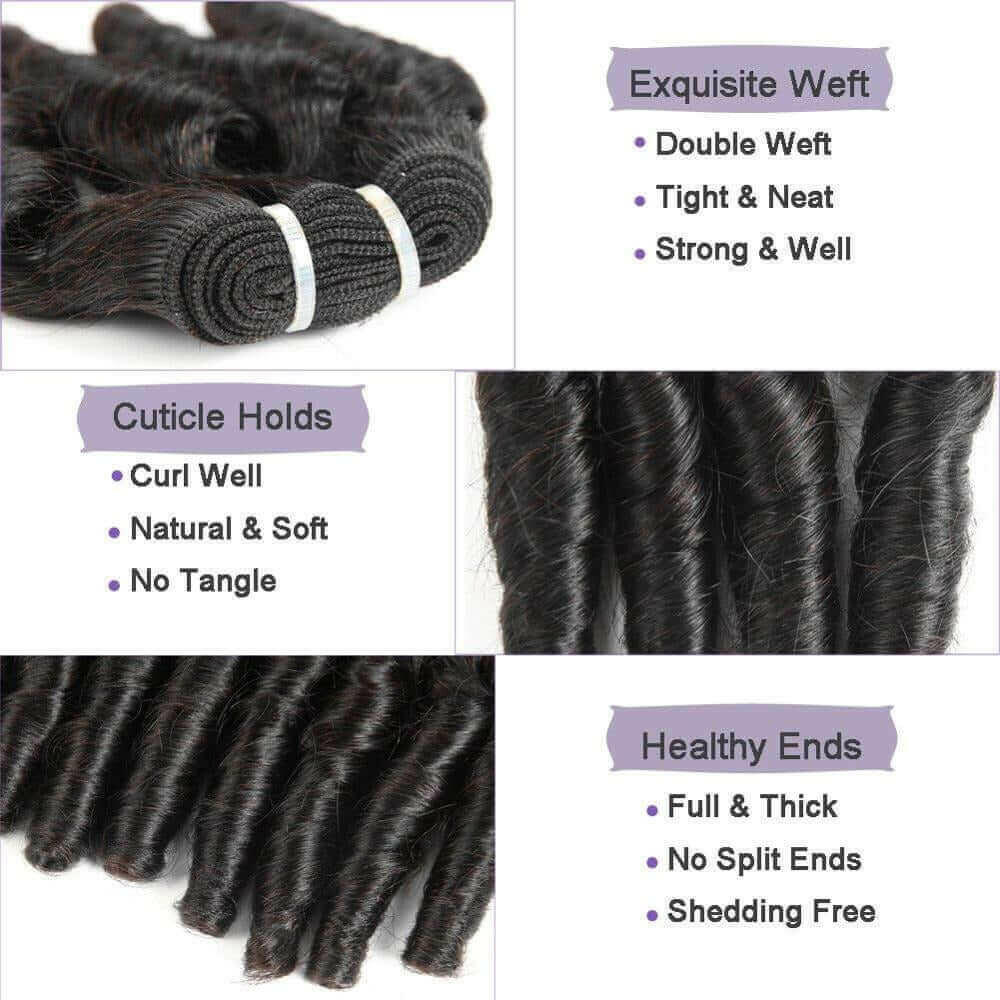 10A Grade 3/4 Spring Curl Fumi Human Hair bundles with 4x4 Closures &.