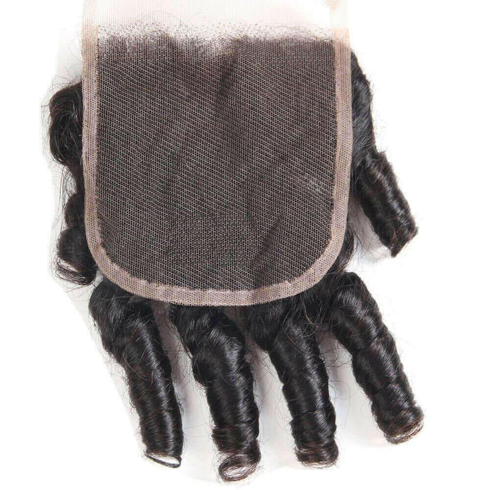 10A Grade 3/4 Spring Curl Fumi Human Hair bundles with 4x4 Closures &amp;