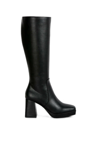 bouts high calf block heel boots.