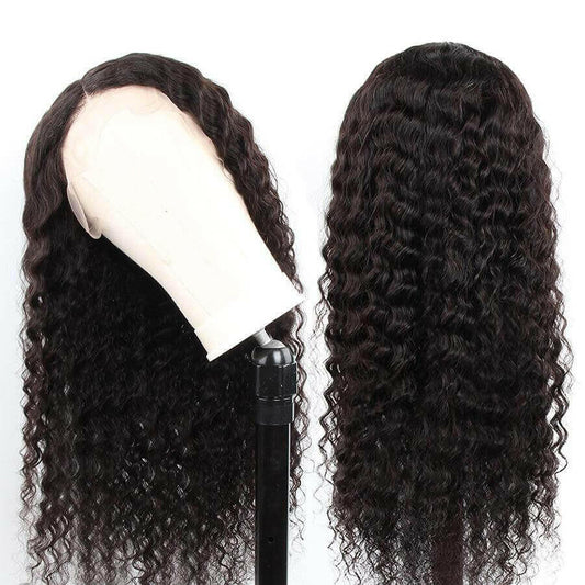 Deep Wave 13x6 Transparent Lace Frontal Brazilian Human Hair Wigs.