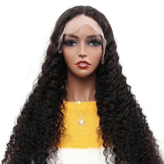 Deep Wave 13x6 Transparent Lace Frontal Brazilian Human Hair Wigs.