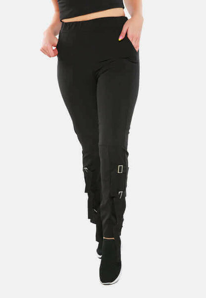 buckle hem joggers pants.