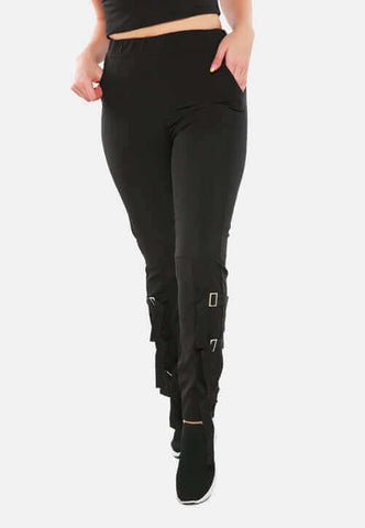 buckle hem joggers pants