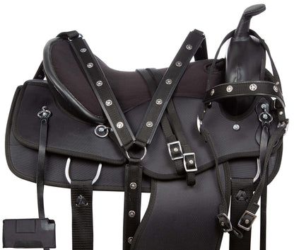 Acerugs 16-Inch Synthetic Western Trail Saddle - Black