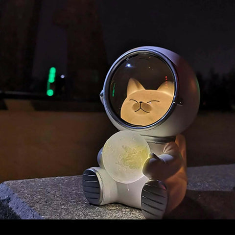 Astronaut Projector Night Light, Cute Spaceman LED Night Light Astronaut Moon Lamps for Kids Adults for Bedroom, Christmas, Birthdays, Space Cat