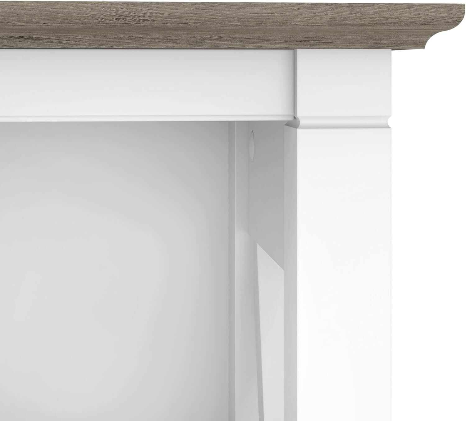 Bush Furniture Key West 66 Inch Bookcase Shiplap Gray White