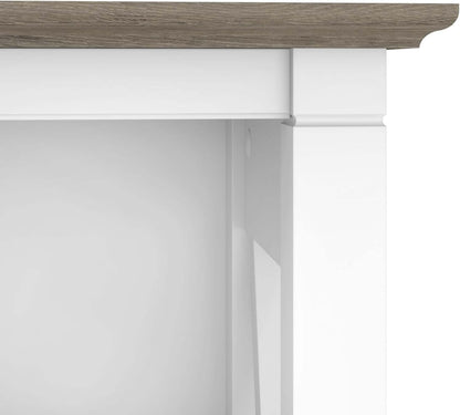 Bush Furniture Key West 66 Inch Bookcase Shiplap Gray White