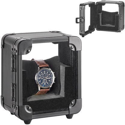 Vilcjson Single Watch Display Case with Acrylic Lid – Black