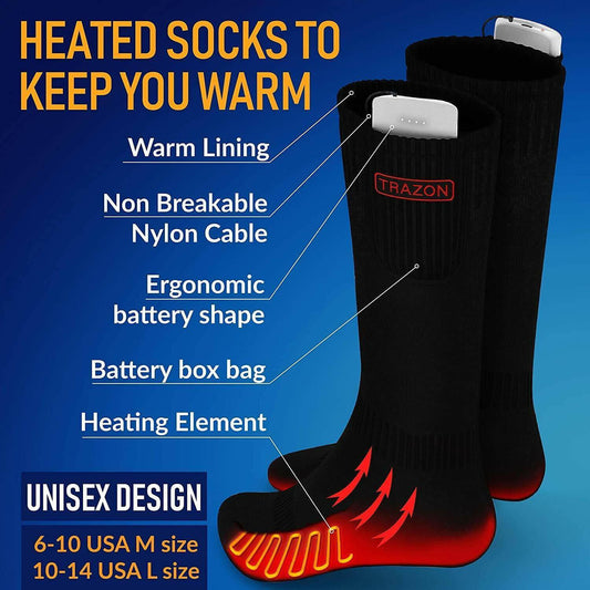 Heated Socks for Men and Women Rechargeable   Electric Battery Thermal.