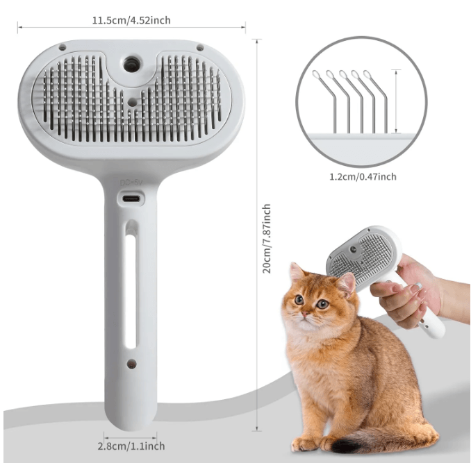 Pet Hair Spray Grooming Brush for Cats &amp; Dogs