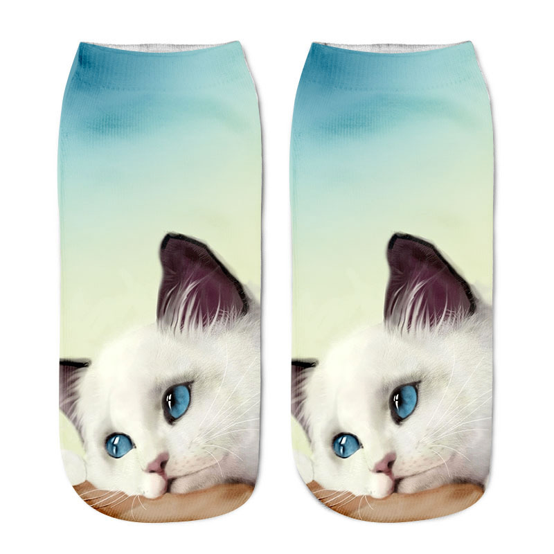 Cute Cat Series 3D Digital Print Socks for Kids