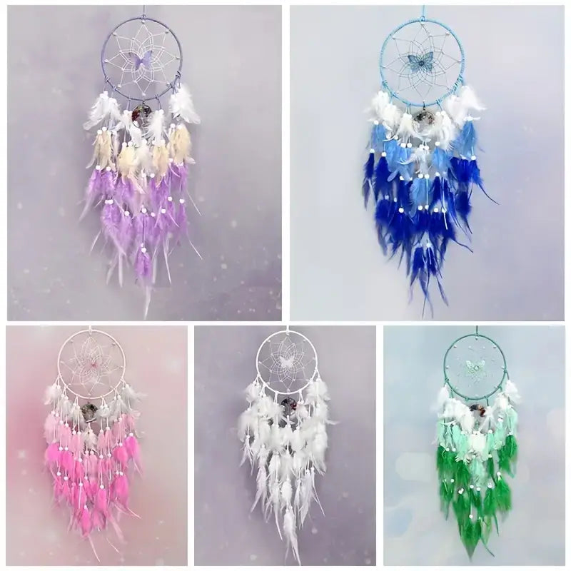 Fairy Butterfly Dream Catcher with Feathers