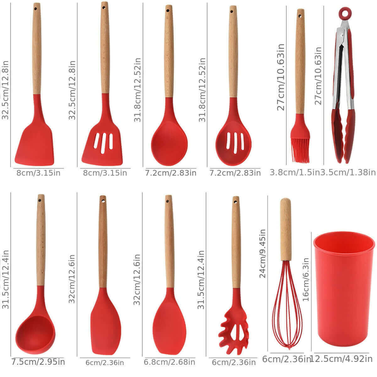 12 Piece Silicone Kitchen Utensil Set (more color options)