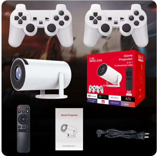 Wireless Gaming &amp; Home Entertainment Projector - White