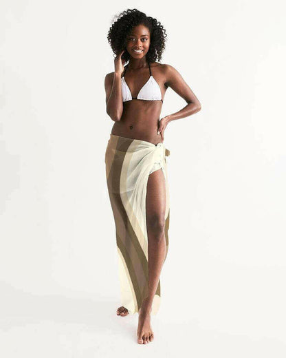 Sheer Sarong Swimsuit Cover Up Wrap / Brown Swirl.