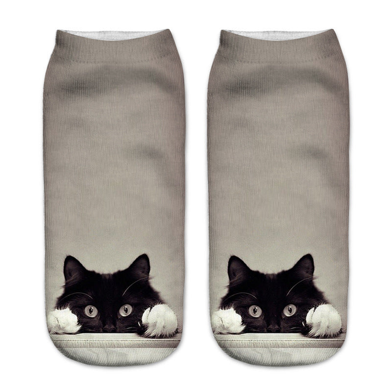 Cute Cat Series 3D Digital Print Socks for Kids