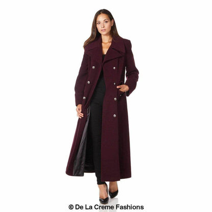 Wool Blend Double Breasted Maxi Coat (2004-WOOL)