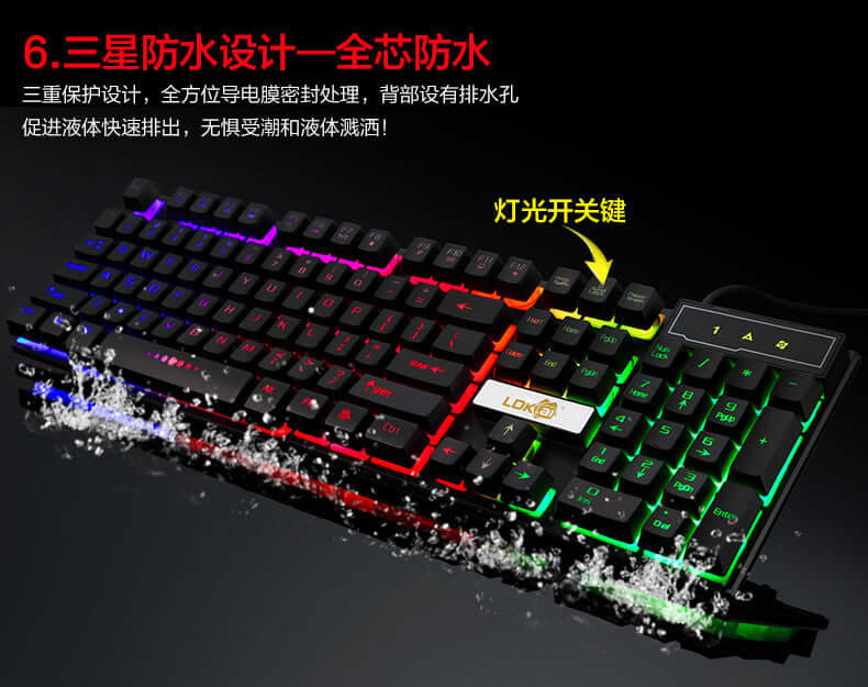 Wired USB Backlit Gaming Keyboard – Black or White