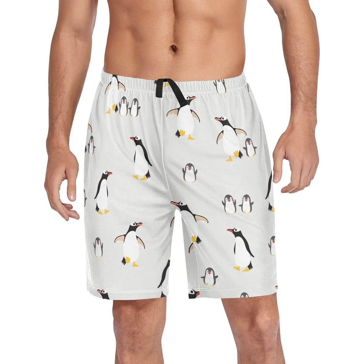 Men’s Penguin-Print Drawstring Pajama Shorts
