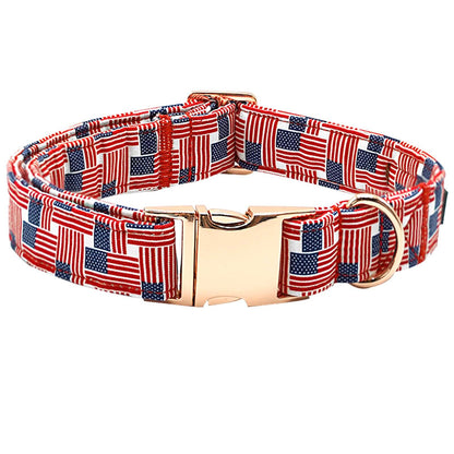 Bobo Rainbow American Flag Dog Collar - X-Small