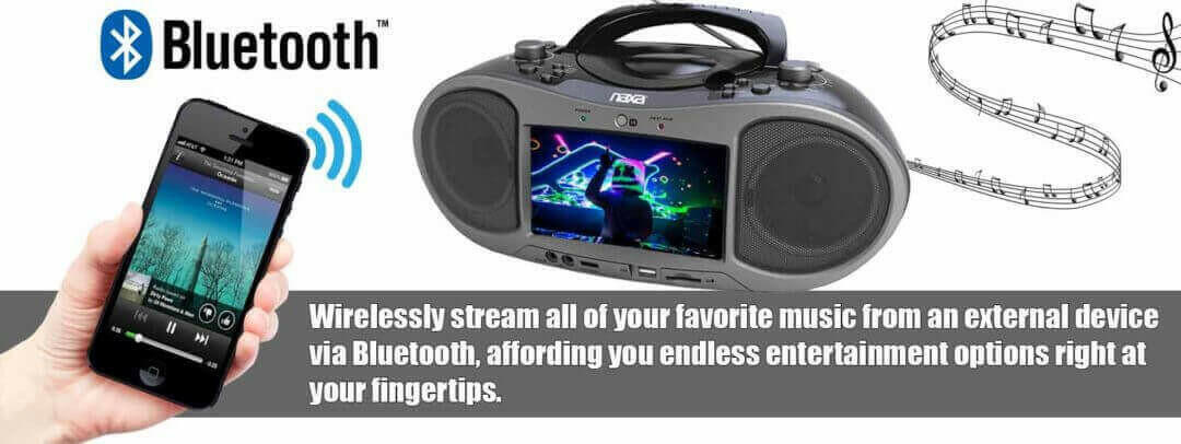 7" Bluetooth® DVD Boombox.