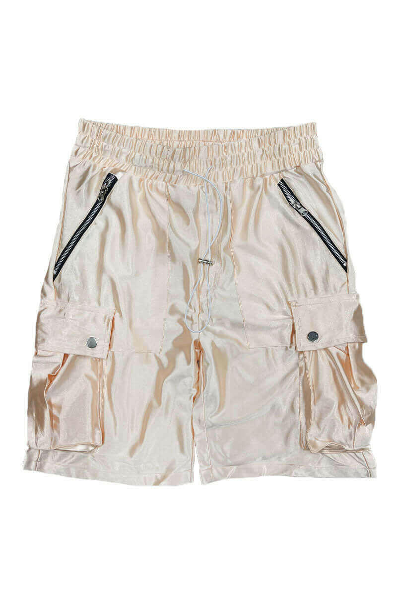 Satin Cargo Shorts.