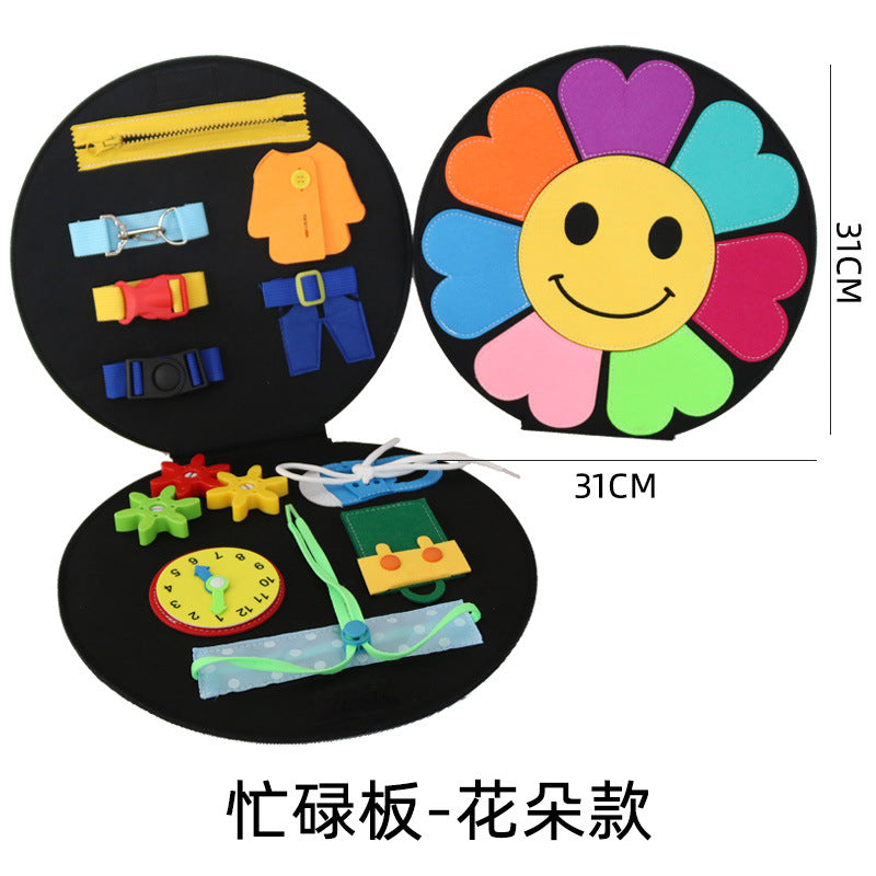 Montessori Busy Board with Felt Clothing for Kids