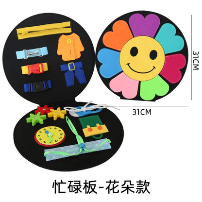 Montessori Busy Board with Felt Clothing for Kids