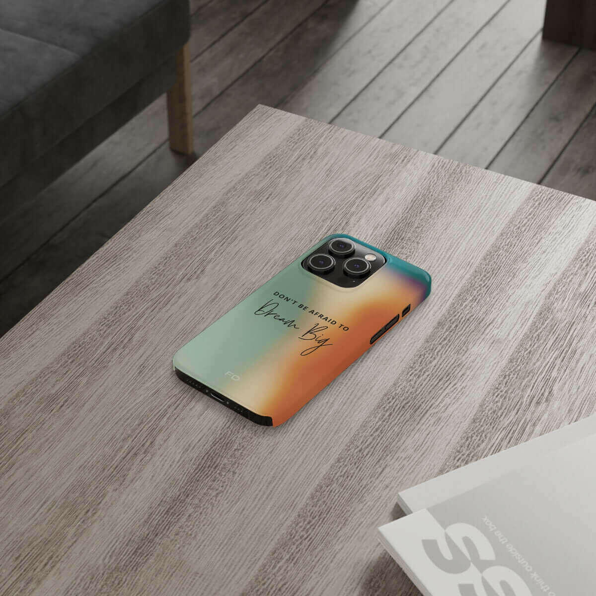 Dream Big Quote Slim Case for iPhone 14 Series.