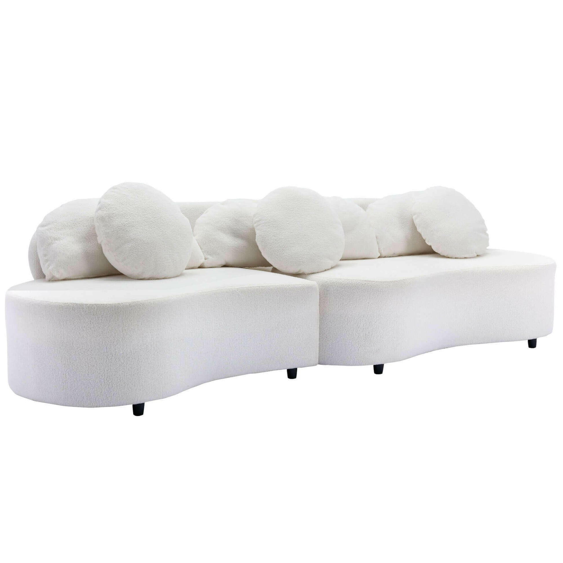 103.9" Modern Living Room Sofa Lamb Velvet Upholstered Couch Furniture.