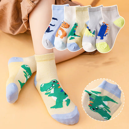 Cartoon Dinosaur Mesh Socks for Kids