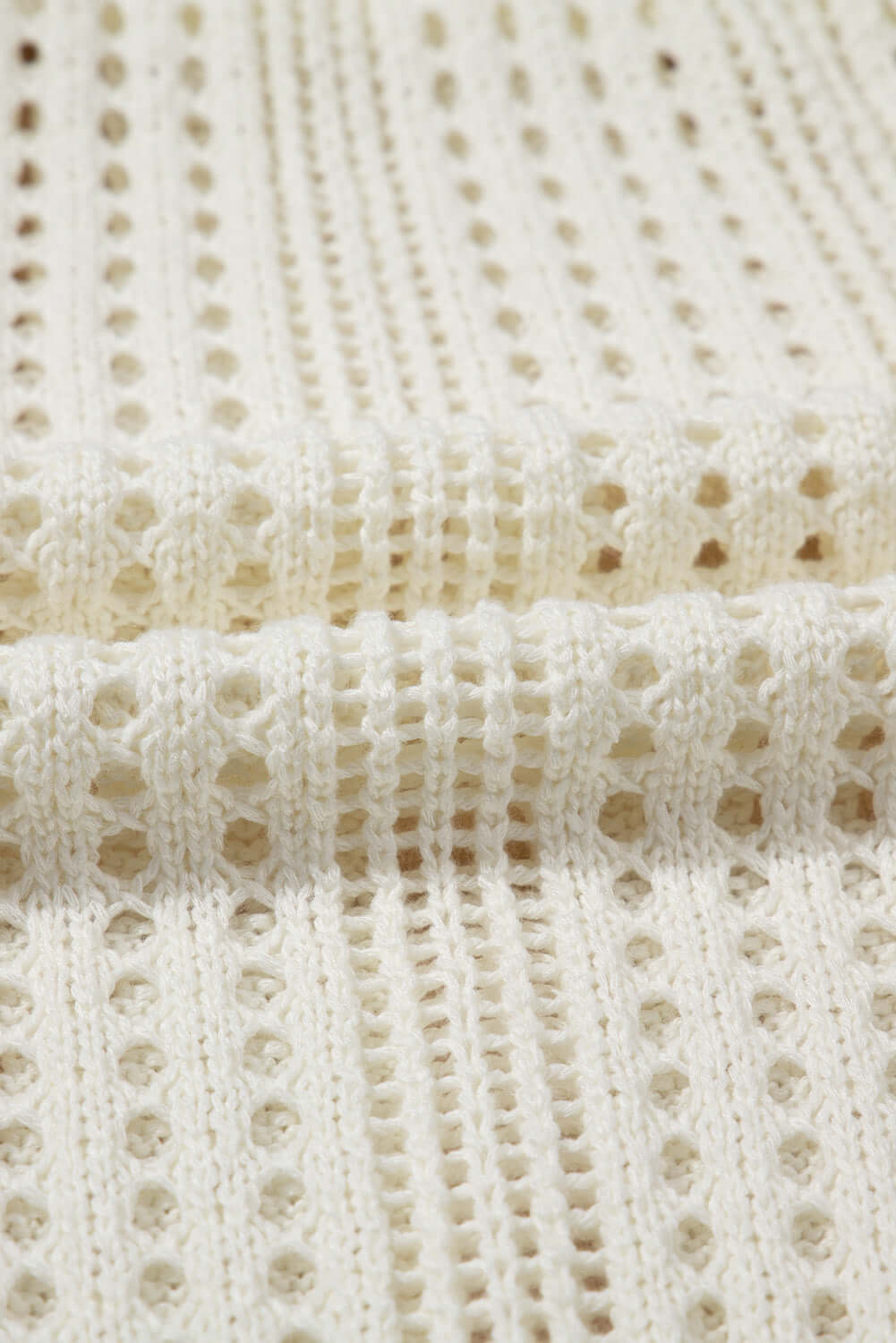 Crochet Open Knit Drawstring Waist Beach Dress