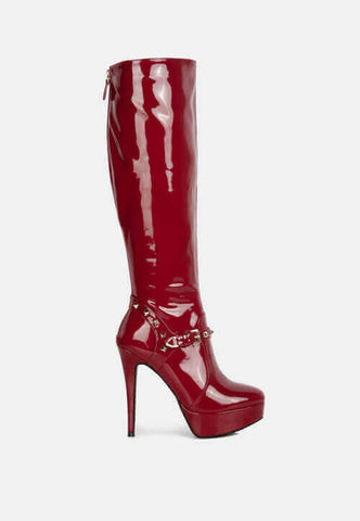 daphne stiletto heeled mid calf boots.