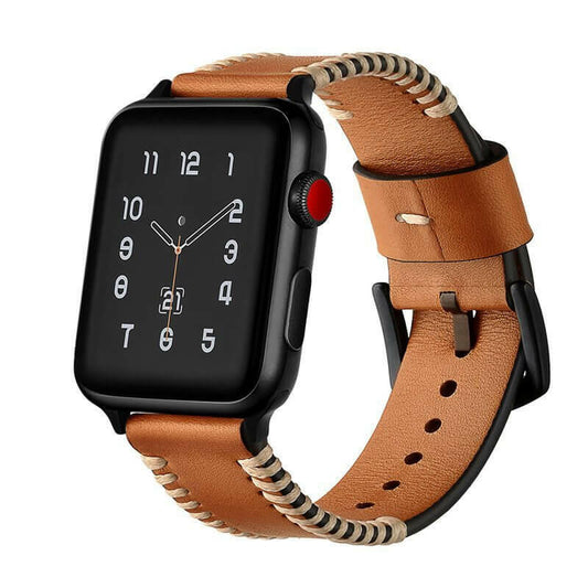 Sewing Process Leather Apple Watch Band.