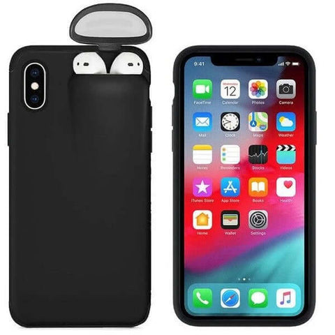 iPhone Case Cover with AirPods Earphone Holder