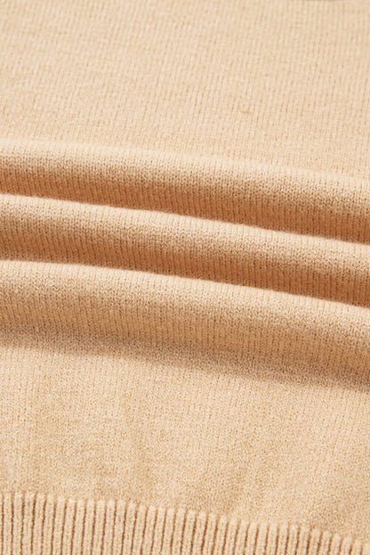 Solid High Neck Sweater and Pleated Mini Skirt Set