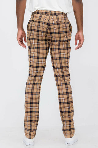 Plaid Slim Fit Trouser Pants.