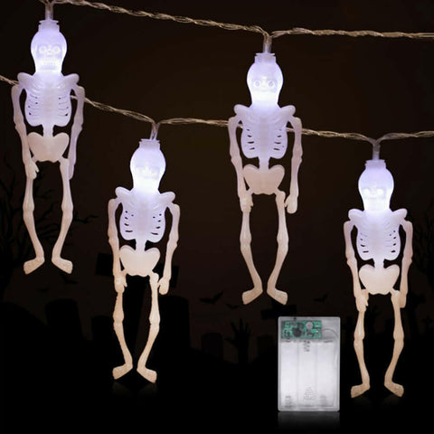 1.5 M Halloween String Lights Skull Cool White