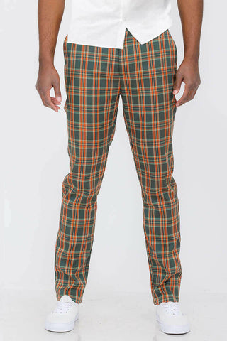 Plaid Slim Fit Trouser Pants.